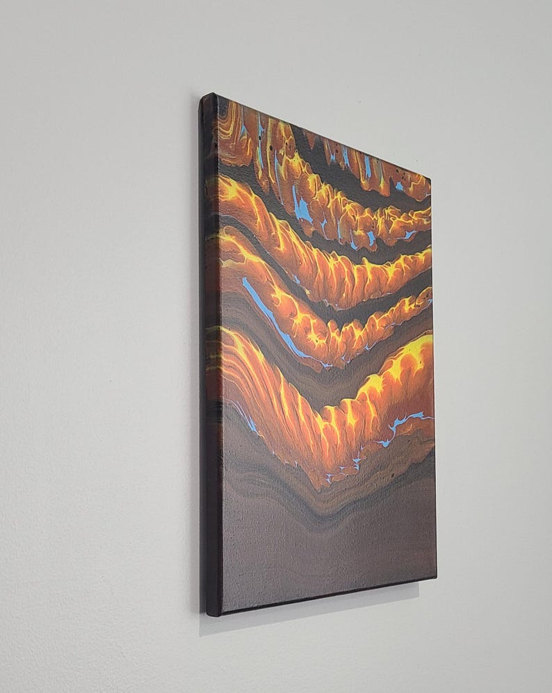 Acrylic pour abstract: Fluid art straight pour (12 x 16 stretched canvas) bild 3