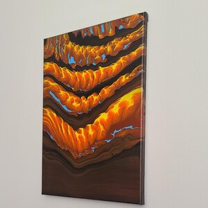 Acrylic pour abstract: Fluid art straight pour (12 x 16 stretched canvas) bild 2