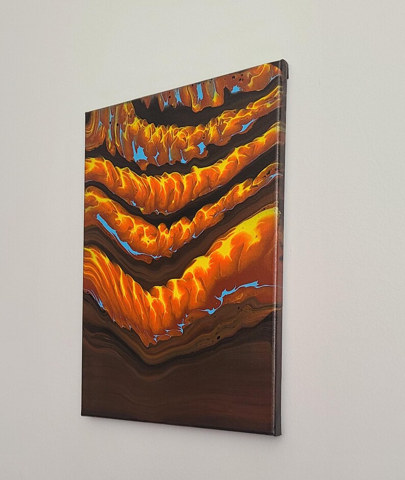 Acrylic pour abstract: Fluid art straight pour (12 x 16 stretched canvas) bild 2