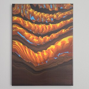 Acrylic pour abstract: Fluid art straight pour (12 x 16 stretched canvas) bild 1