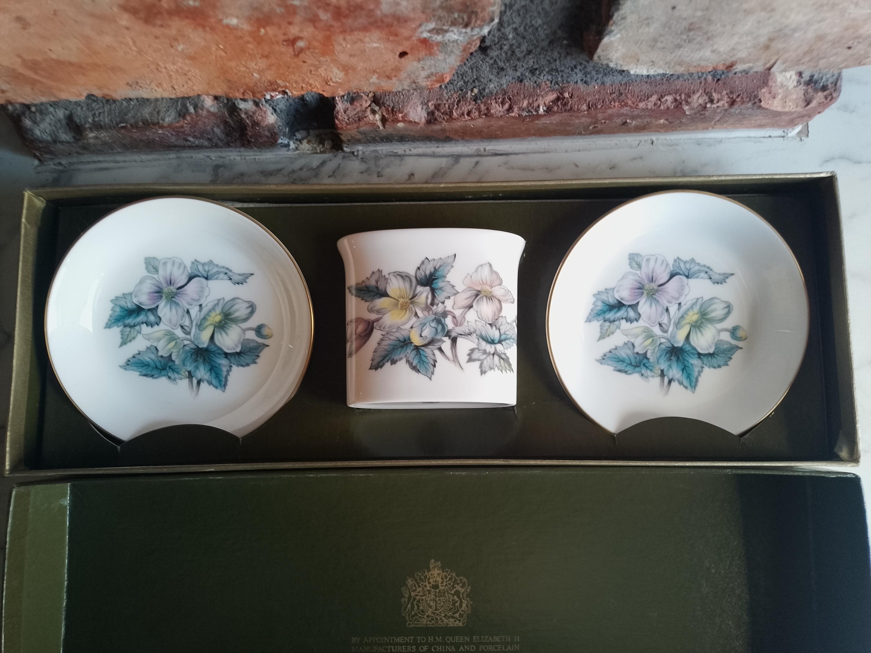 Royal Worcester Bone China Set, Woodland Violets, English Vanity