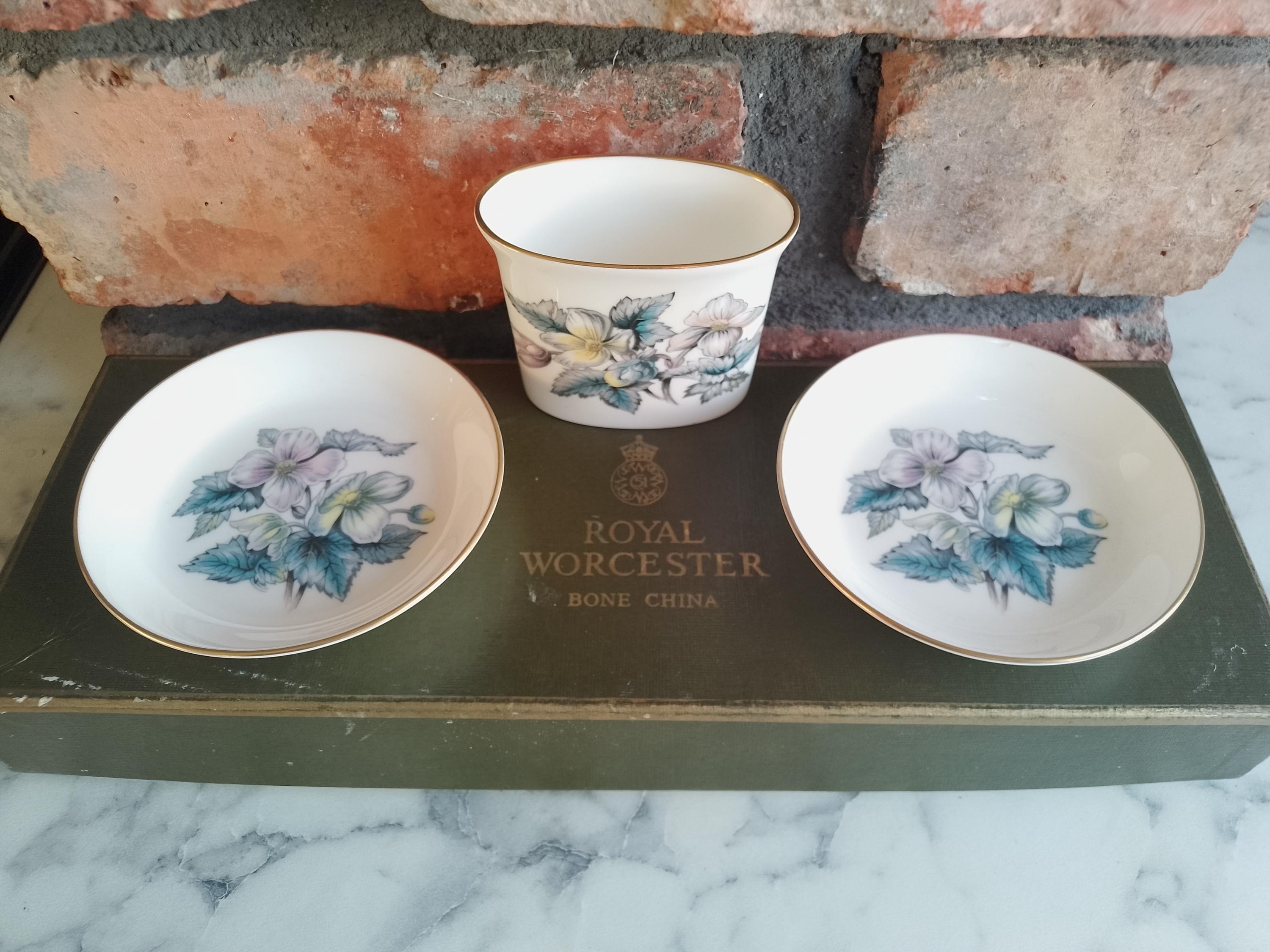 Royal Worcester Bone China Set, Woodland Violets, English Vanity