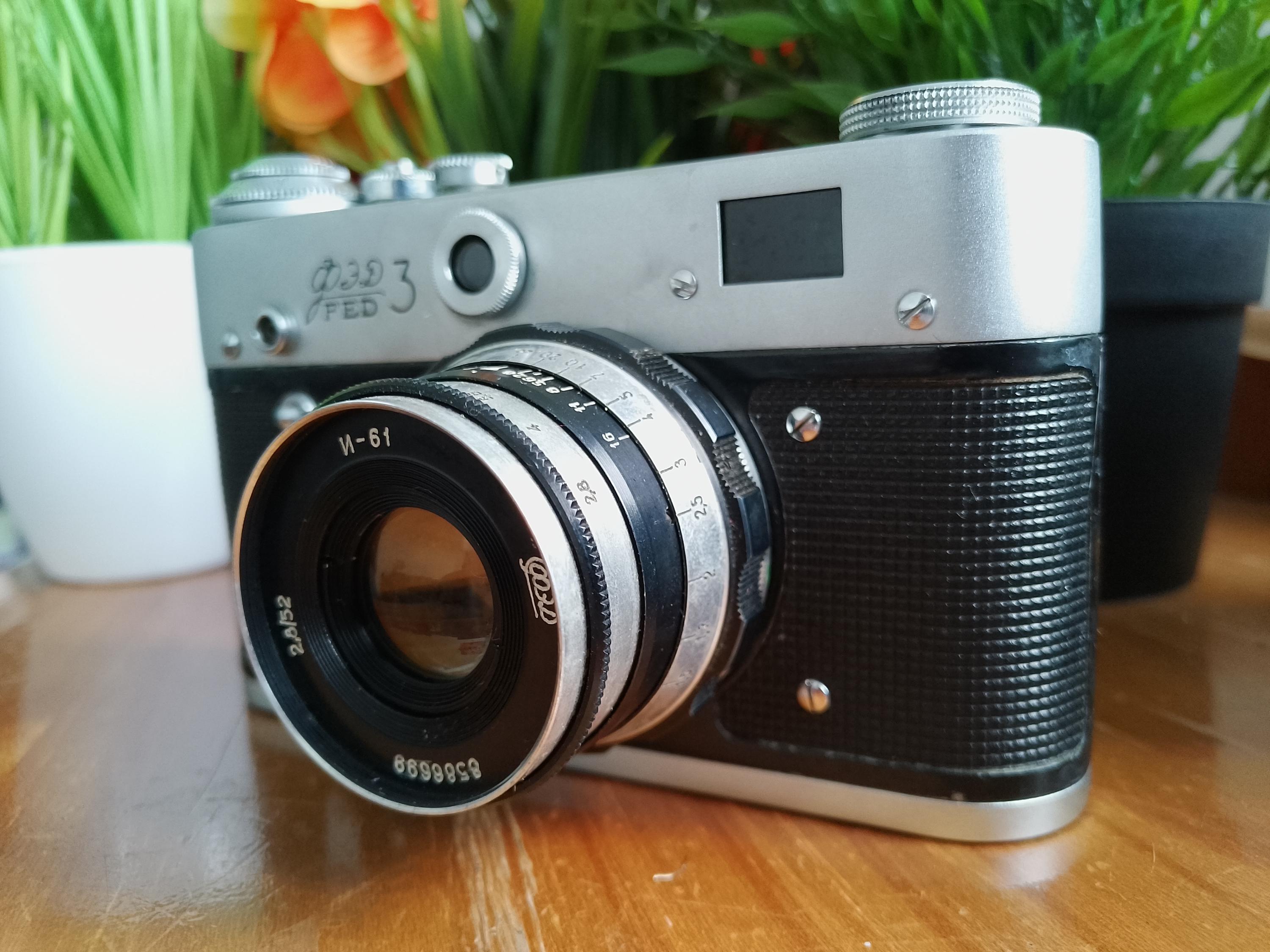 改修されたFED-3 35mmフィルムカメラ、ソ連製レンジファインダー