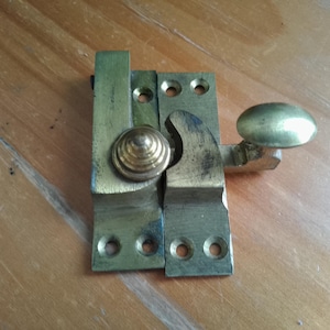 Vintage messing verchroomd stalen raam openslaand slot