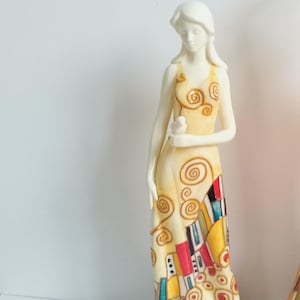 Benaya Kiss&#39;06 Dress Statue  Porcelain Ceramic Handcrafted 2006 Collectible Inspired by Gustav Klimt&#39;s The Kiss  Art Nouveau Decor&quot;