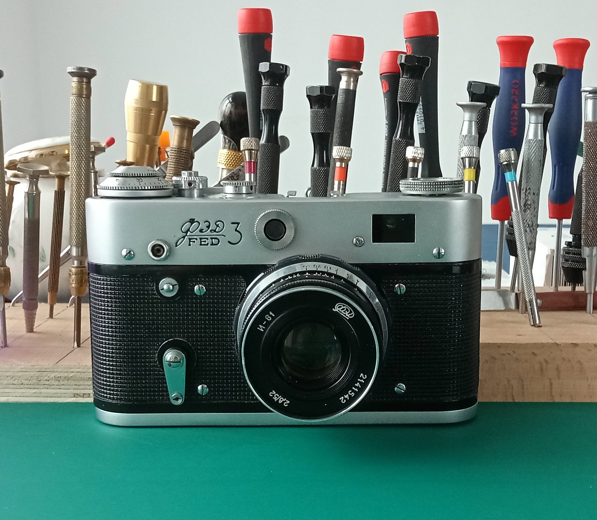 再生品 FED-3 ビデオ、機械式フィルムカメラ、M39 マウント、ソビエト