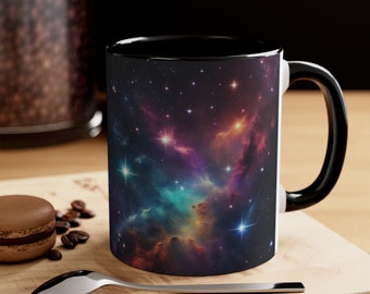 cosmic coffee mug, gift for space lovers, astronomy stars mug, galaxy mug, nebula clouds design, universe coffee mug gift for friends