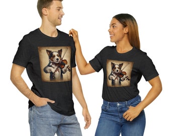 dog Playing violin Shirt - dog Men's Shirt - dog T-Shirt Gift - musician Gift dig Shirt  violil Player Shirt musical Shirt cool violin dog