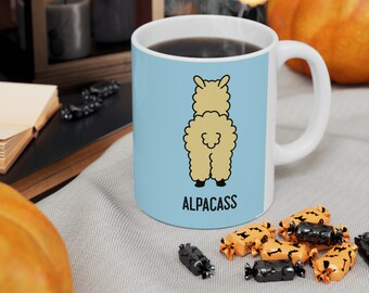 Funny Coffee Mug,  I love coffee Ceramic Cup, mug Lover Gift, friend husband Gift Idea, cool alpaca mug, Funny alpaca Gift