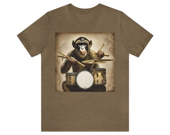 monkey Playing Drums Shirt - monkey Men's Shirt - monkey T-Shirt Gift - Drummer Gift monkey Shirt Drum Player Shirt Drummer Shirt