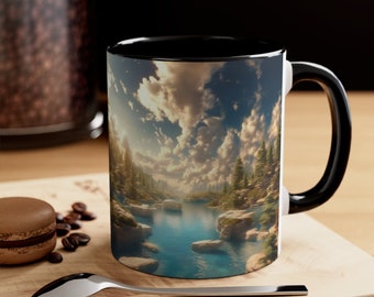 heavenly view mug, beautiful mug showing the sunset, great for all nature lovers, gift for campers, birthday gift for yourself / firend