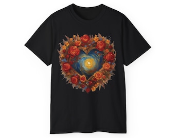 Unisex Ultra Cotton Tee fiery heart van gogh style