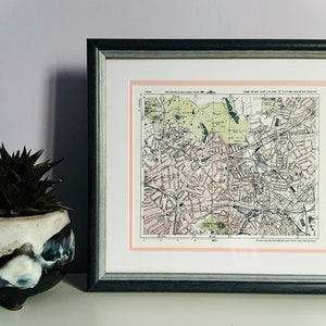 Carte personnalisée de Hampstead. Impression d'après une carte ancienne vers 1917