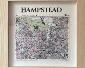 Personalised Hampstead Map Print (Circa 1917)