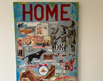 El hogar es donde está el corazón collage temático