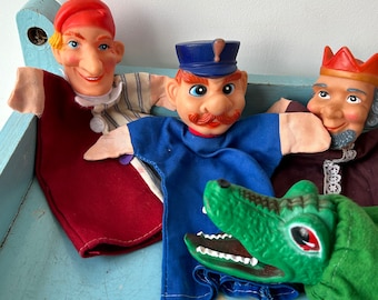 paquete de títeres de mano vintage de 6