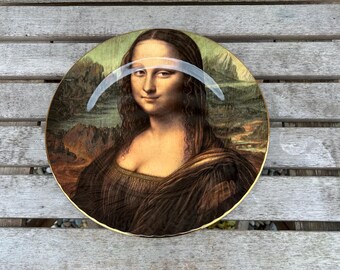 Plato vintage de Mona Lisa en caja de presentación original.