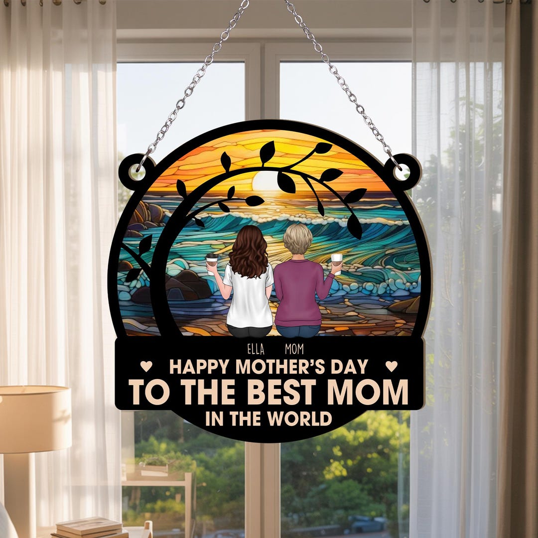 Custom Mom and Daughter Portrait Suncatcher, Mothers Day Gift, Gift for ...