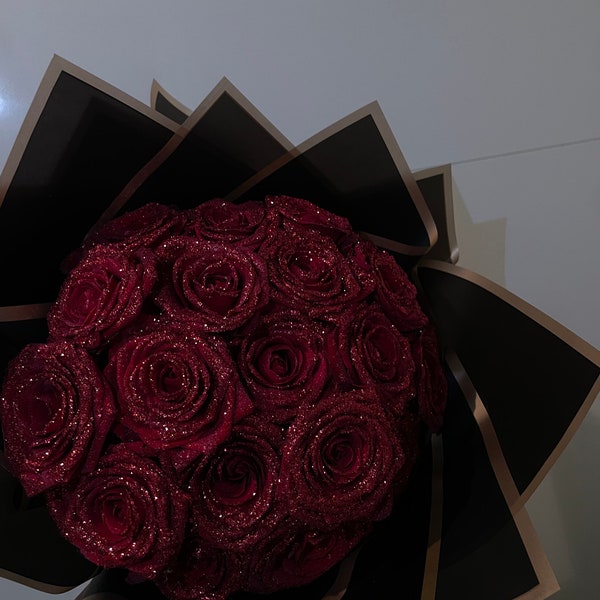 Real Red Roses Glitter Bouquet | Any Occasion