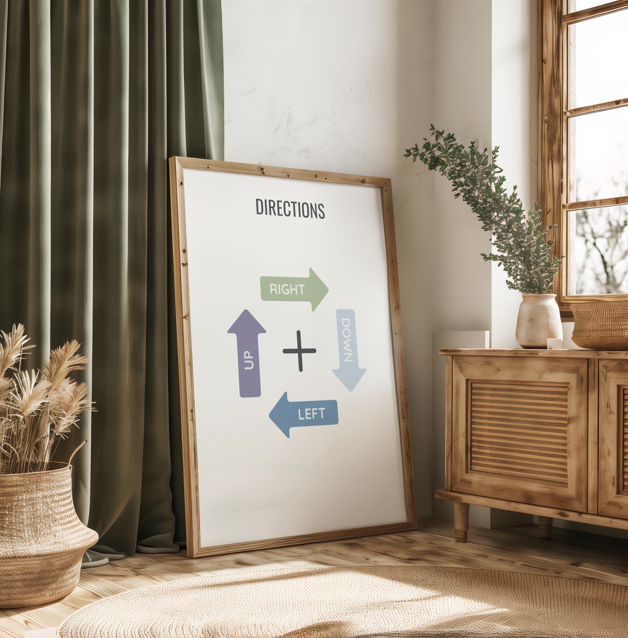 Directions Chart for Kids Printable, Left Right up Down Poster ...
