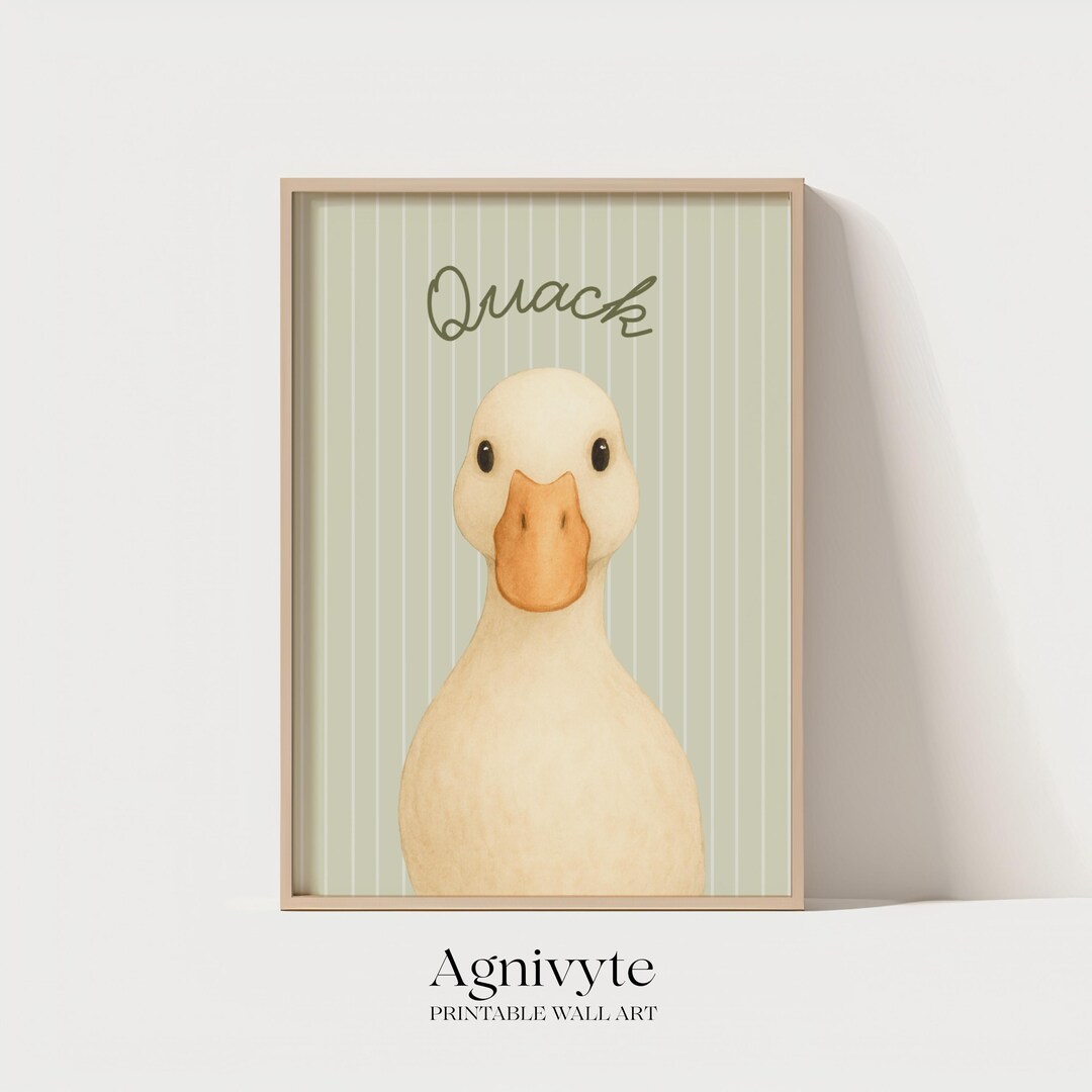 Duck Nursery Wall Art, Quack Duck Print, Animal Poster for Kids Room ...