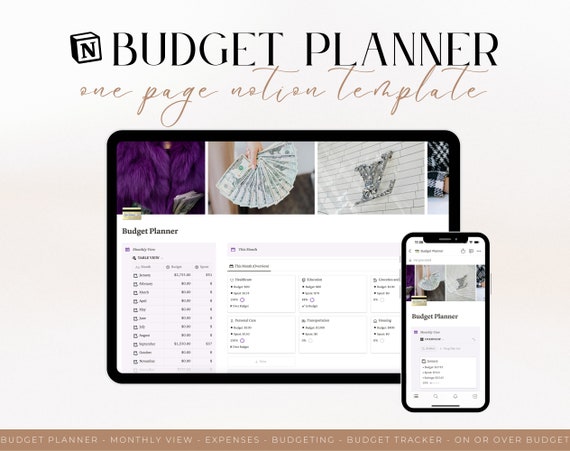 Budget Planner 2026 Notion Template | Digital Monthly / Annual Finance Expense Tracker | Personal Family Paycheck & Bill Spending Organizer