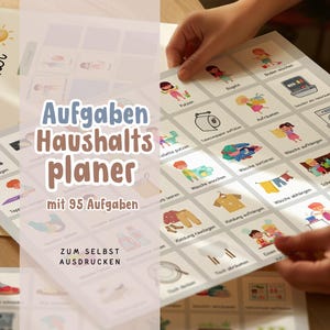Kinder Aufgaben Haushaltsplan mit 95 Aufgaben, Kinder Haushaltsaufgaben zum Ausdrucken, Familien Organisation Haushalt, DIY Alltagsplanung
