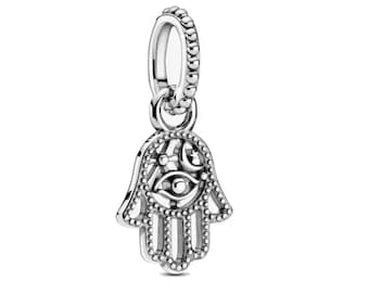 Hamsa  Hand Charm, Genuine 925s Silver Charms for Pandora bracelet, Protective Hamsa Hand Charm, Charms for bracelet,European charms