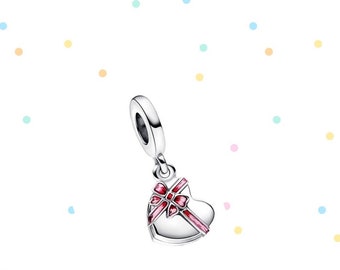 Openable Heart Chocolate Gift Box Dangle Charm, silver charms,Authentic Genuine silver charms, 925s sterling silver charms for bracelet 2024