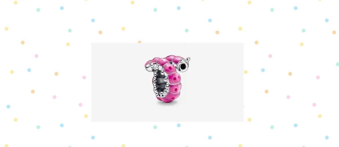 Cute Curled Caterpillar  Charm, Authentic Genuine S925 Sterling Silver Charms for bracelet, Birthstone Charms, gift for her, 2024 charms
