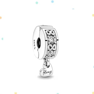 Family Always Pave Clip Charm ,European Charms, Birthstone 925 S Silver,2024 Charms Original Charms Clip charms for bracelet gift for her