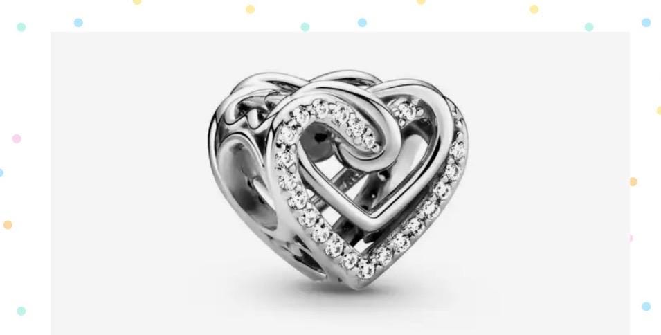 Sparkling Entwined Hearts Charm