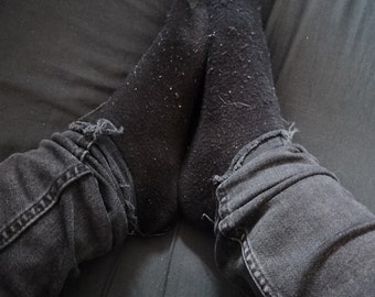 Socken, getragen und duftend