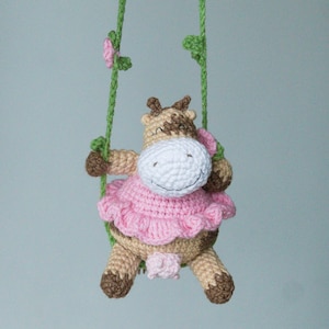 Crochet cow Mirror hanging for car Ready made toy Car accessories