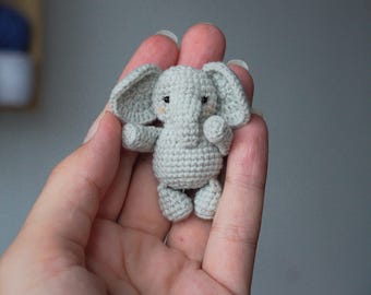 Crochet brooch elephant Soft mini elephant Ready made brooch Baby accessories