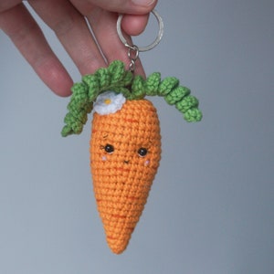 Crochet keychain carrot Soft carrot Stuffed carrot