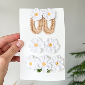 Crochet daisy hair clips Flower hairpin Baby accessories Flower hair bands