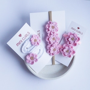 Crochet daisy hair clips Flower hairpin Baby accessories Flower hair bands