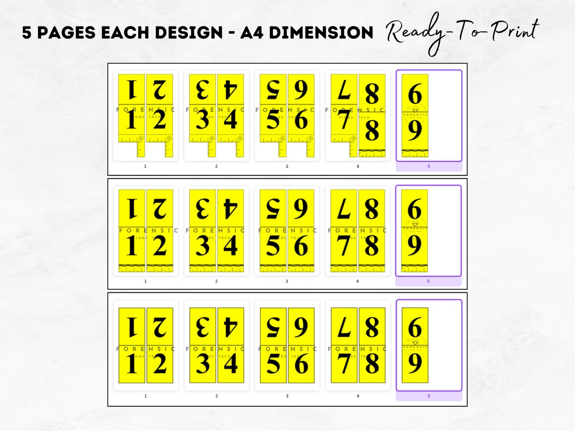 Crime Scene Evidence Marker Template Yellow Number Label Detective ...