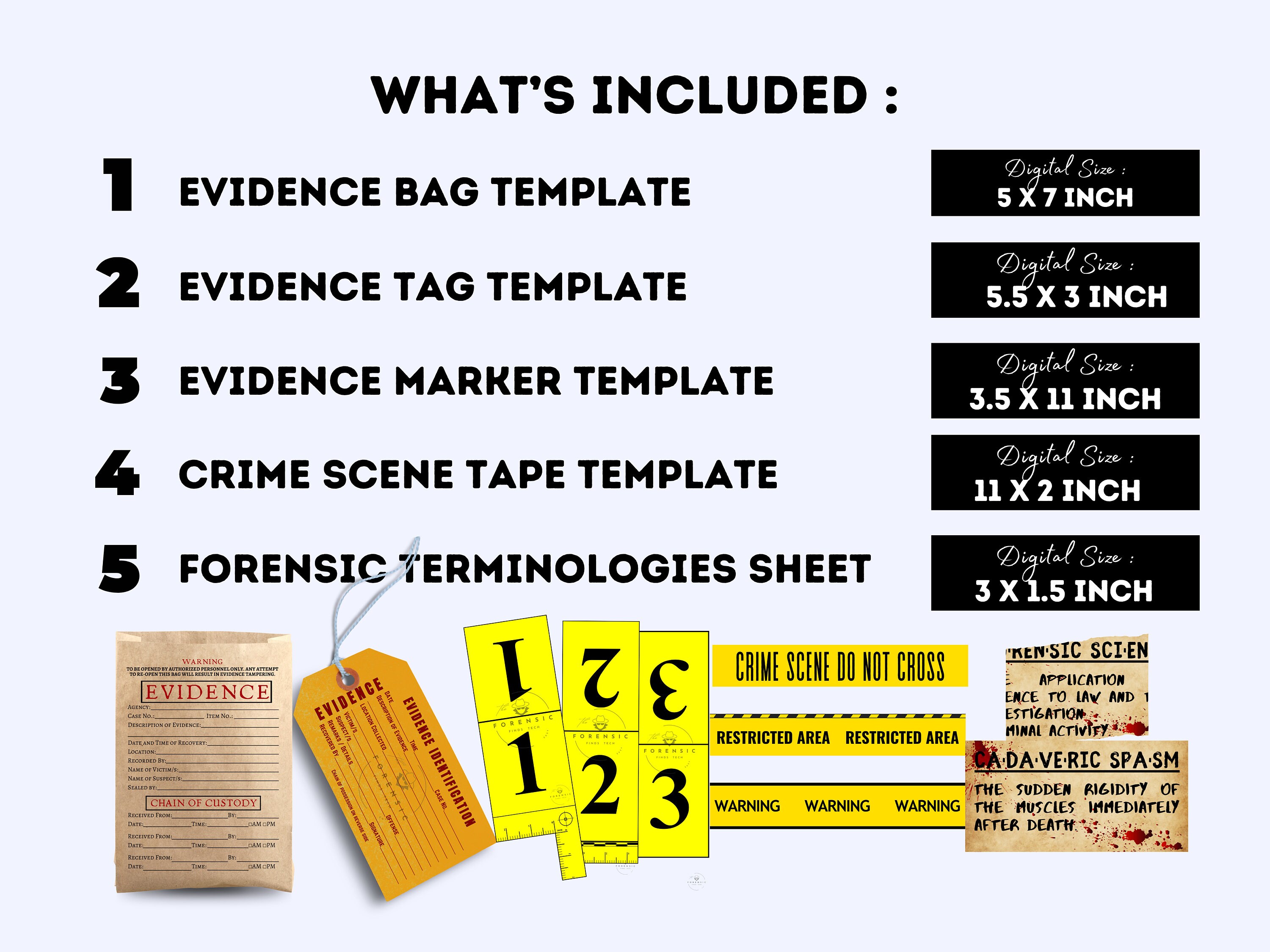 Forensic Bundle Template True Crime Scene Investigation Digital ...