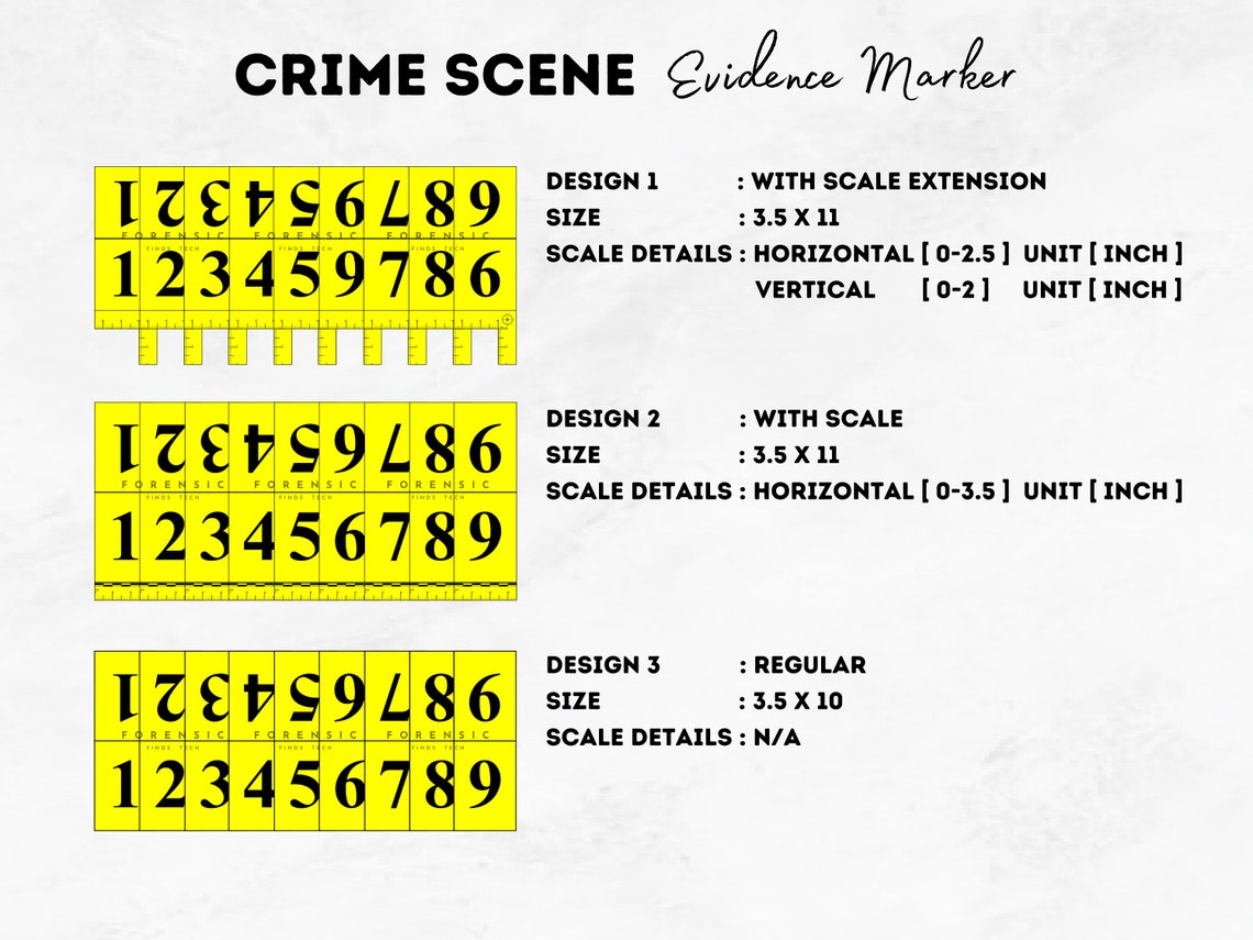 Crime Scene Evidence Marker Template Yellow Number Label Detective ...