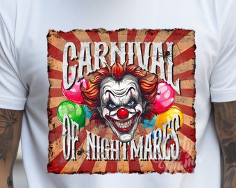 Pagliaccio spaventoso PNG, Halloween PNG, Carnevale degli incubi, Pagliaccio di Halloween PNG, Maglietta di Halloween PNG, Maglietta grunge con pagliaccio spaventoso PNG, Sublimazione
