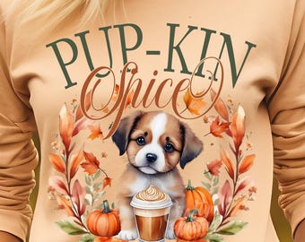 PNG de calabaza especiada, PNG de otoño de moda, PNG de mamá perruna otoñal adorable, PNG de cachorro otoñal adorable, PNG de perro cachorro de calabaza especiada, Diseños de sublimación de otoño