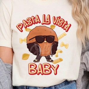 Png divertido, espaguetis PNG, diseño de sublimación con cita divertida PNG, PNG divertido para adultos, camiseta con juego de palabras de comida divertida PNG, sarcasmo, Pasta La Vista Baby PNG