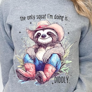 PNG drôle, le seul accroupissement que je fais est Diddly Png, Diddly Squat Png, drôle de paresseux Png, sarcastique Png, citation drôle, drôle de chemise paresseux Png