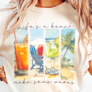 La vida es una playa PNG, La vida es una playa Haz algunas olas PNG, Verano divertido PNG, Playa divertida PNG, Diseño de pinceladas, Cócteles de playa PNG, Alcohol