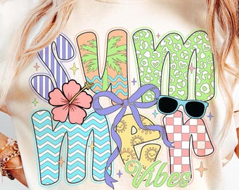 Coquette Summer Vibes PNG, Preppy Summer Png, Retro Beach Png, Retro Beach Shirt Png, Summer Vibes Shirt Png, Sublimation Png, Trendy Summer