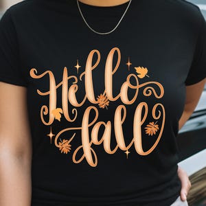 Hola Otoño PNG, Camiseta Otoño Coqueta Png, Diseños de Sublimación de Otoño de Moda, Otoño Preppy Png, Otoño Femenino Png para Camiseta, Camiseta Otoño Png imagen 1