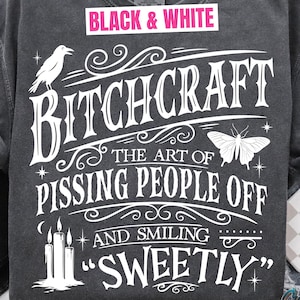 Bitchcraft PNG, Funny Halloween Png, Vintage Witch Png, Funny Png, Funny Halloween Shirt Png, Sublimation Designs, Witchcraft Png, Sarcastic