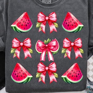 Coquette pastèque PNG, Preppy Summer Png, designs de sublimation pastèque, chemise d'été rétro Png, tendance été Png, chemise pastèque Png